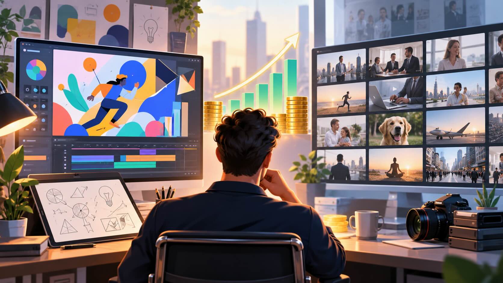 custom motion graphics vs stock video